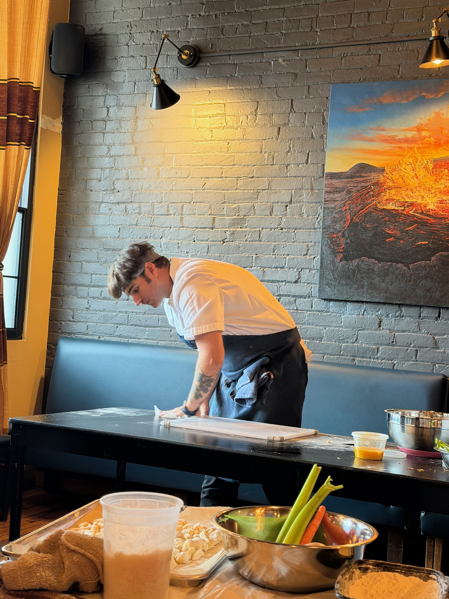 chef aaron portrait upscale dark background